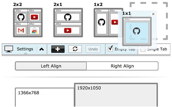 Tab Resize Extension Interface