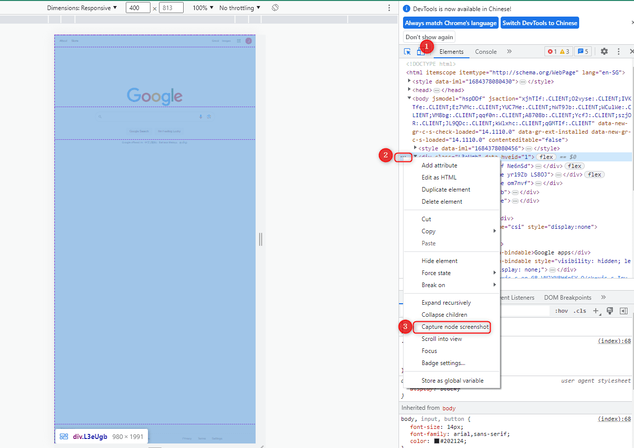 Take Full Page Screenshot in Chrome via Developer Tools