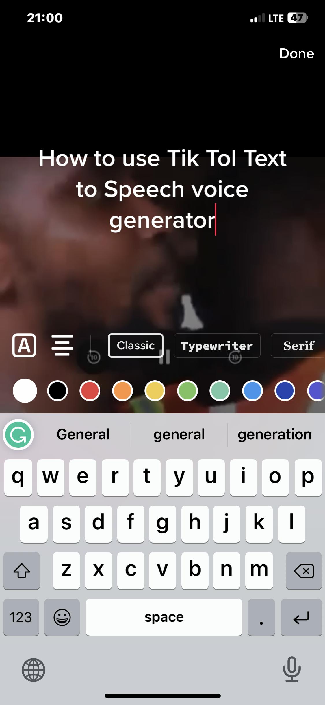 Tap the Text Icon