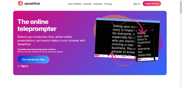 Best Teleprompter for YouTube Recording - SpeakFlow 