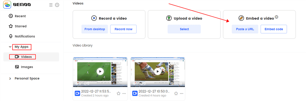 Three Video-Saving Methods Interface