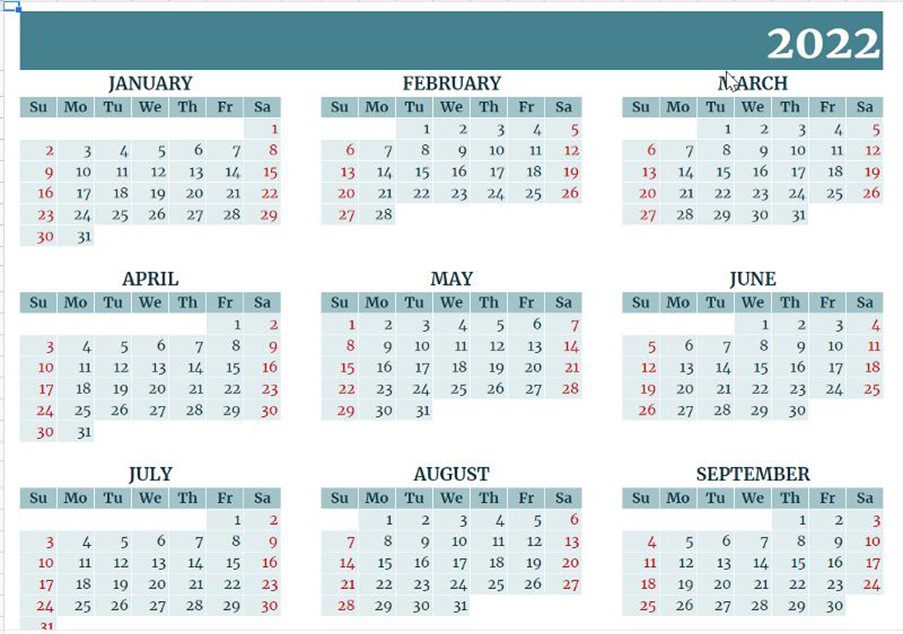 Full Year Calendar 2023 Template