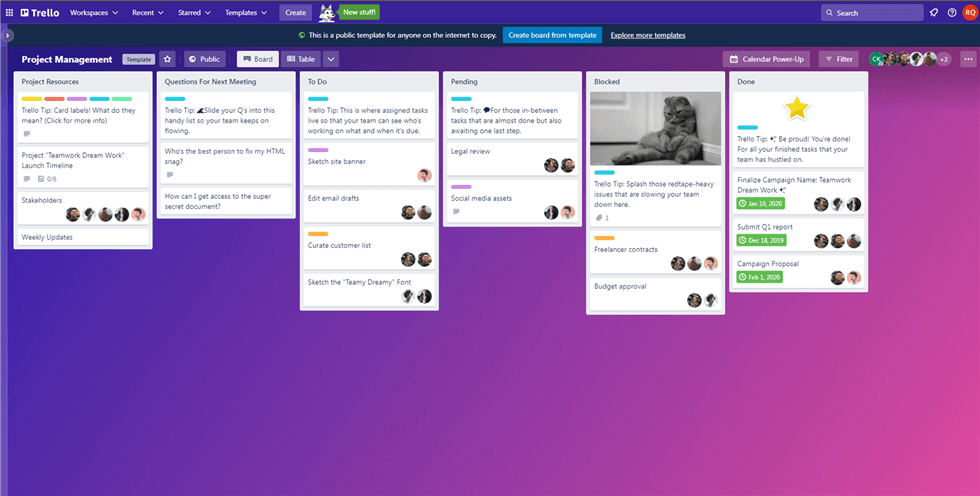 Idea Management Software - Trello Interface