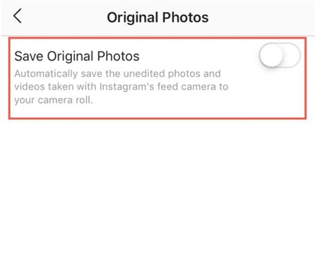 Turn off Save Original Photos