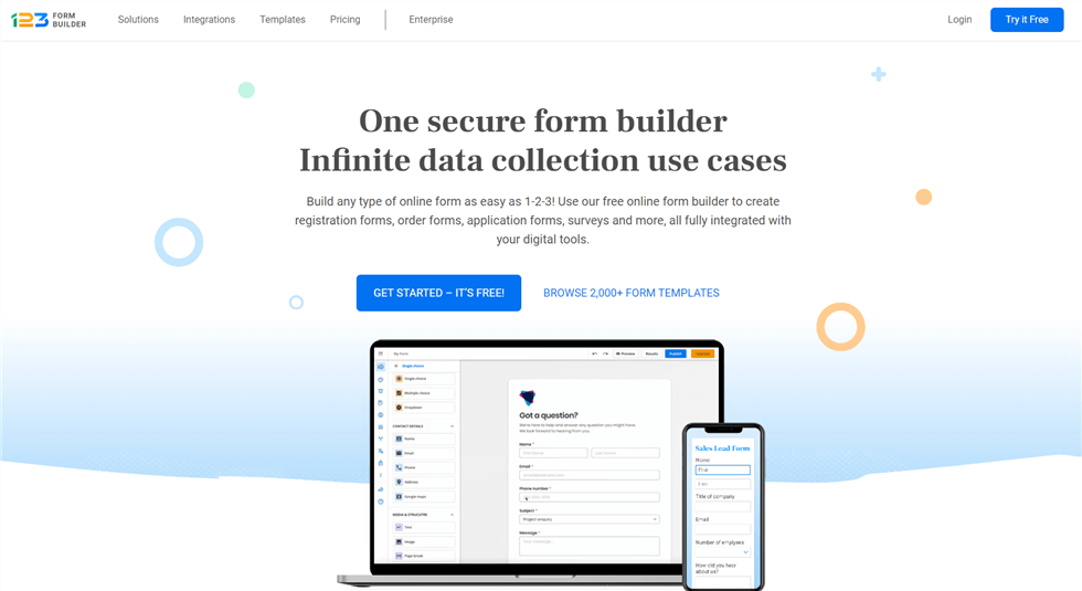 123Formbuilder Interface