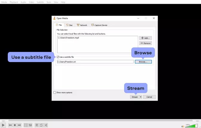 Use a Subtitle File