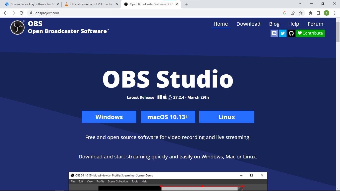 Video Capture Software Mac - OBS Studio