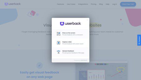 Userback.io Interface