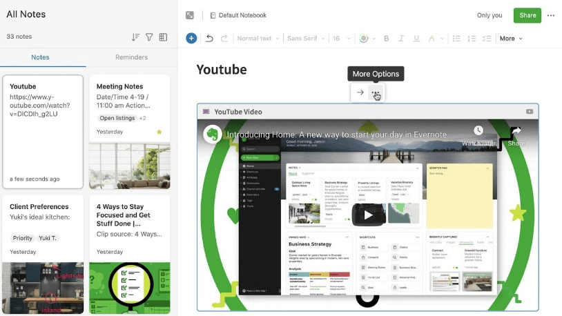Video Note Taking Apps - Evernote