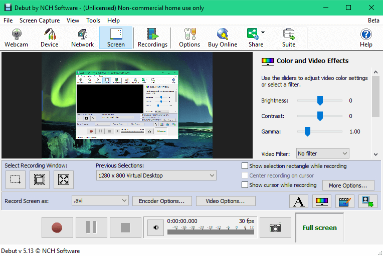 Debut Video Capture Interface