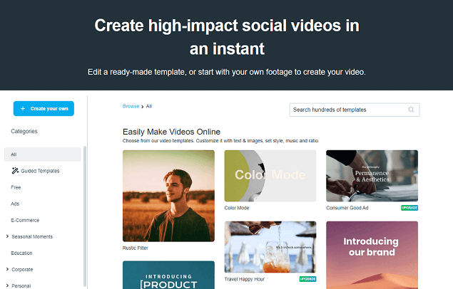 Video Templates of Vimeo