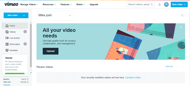 Vimeo Screen Record Overview