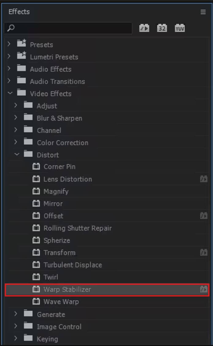 Applying Warp Stabilizer