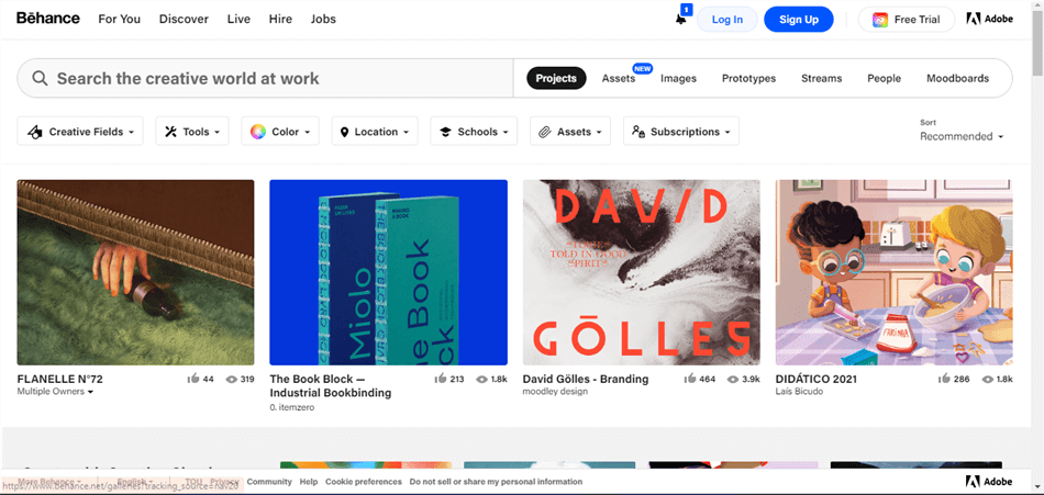 Behance Discover Overview