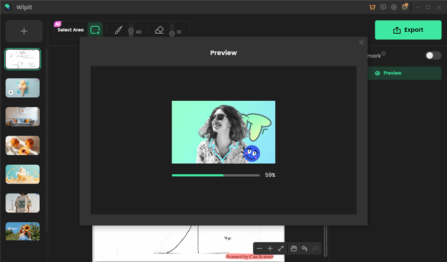 Preview CamScanner Wateramrk Removal Effect