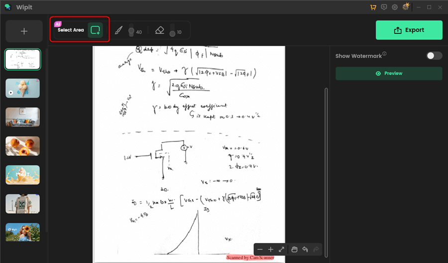 Remove Watermark from CamScanner with AI