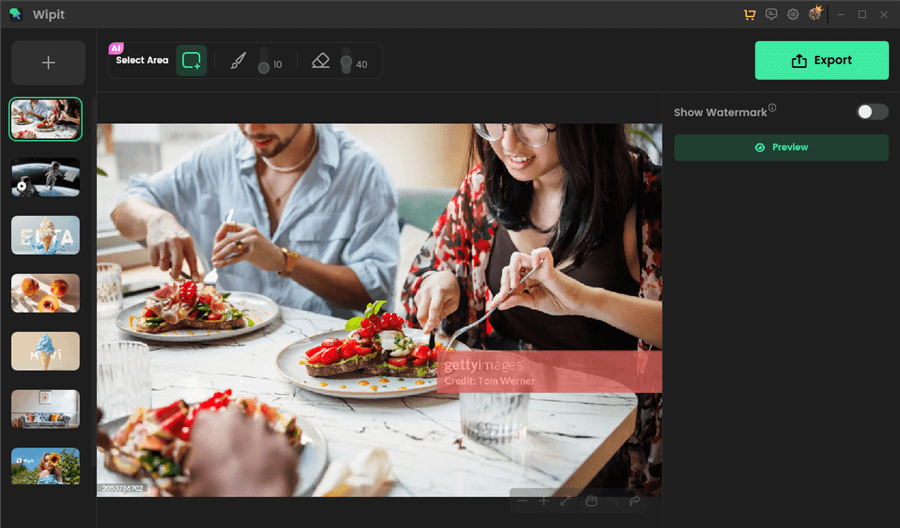 Select and Remove Getty Image Watermark from Images with AI