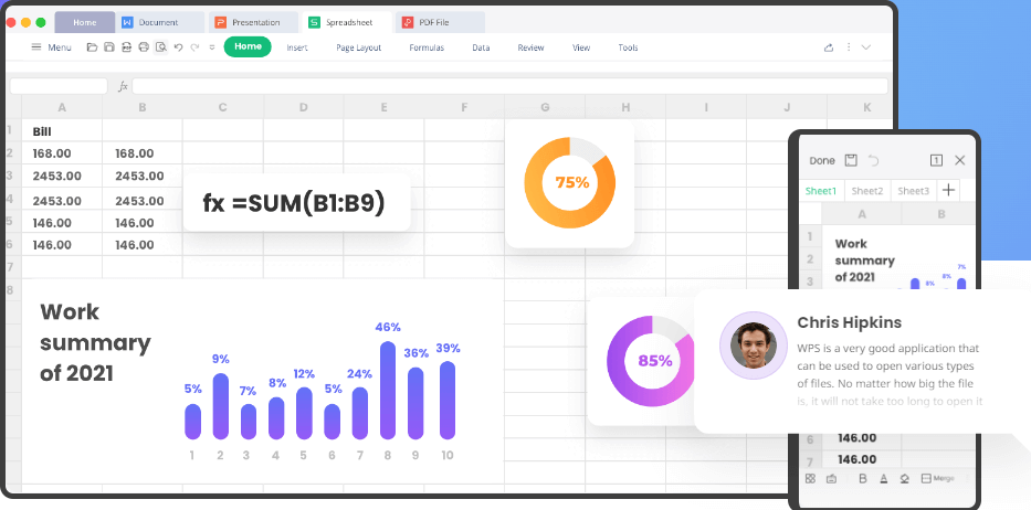 WPS Office Spreadsheet operating interface