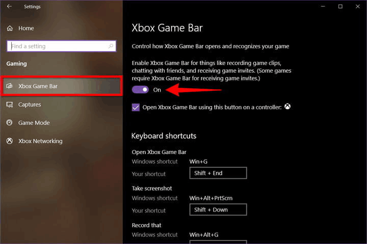 Xbox Game Bar Is Turned On