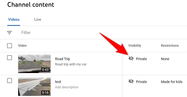 Click on Visibility Status