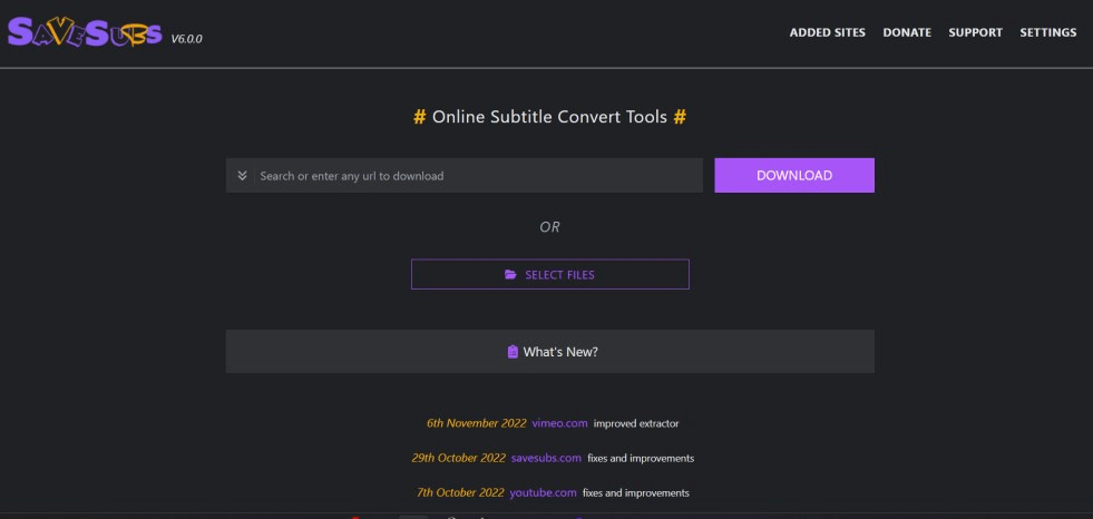 Savesubs Interface