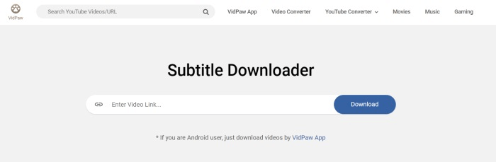 VidPaw Subtitle Downloader