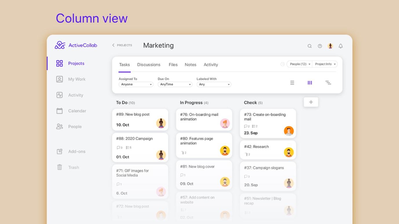 ActiveCollab Interface