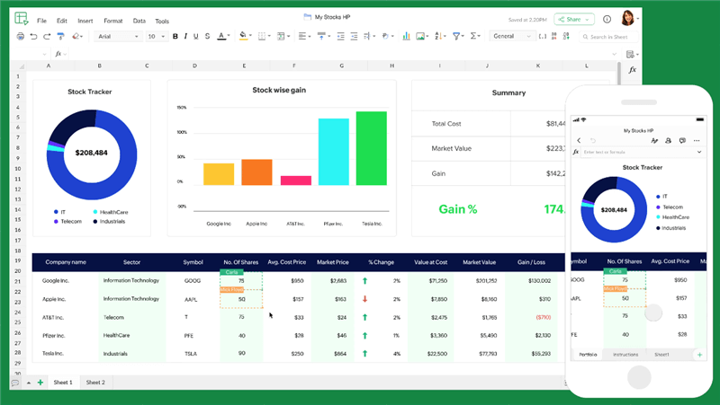 Zoho Sheet Interface