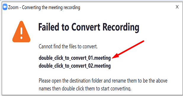 Zoom Failed to Convert Recording Error